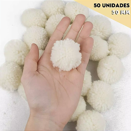 Pom Pom De Lã Fofinho - 50mm - Pct C/50 Unid. COR: NATURAL-296