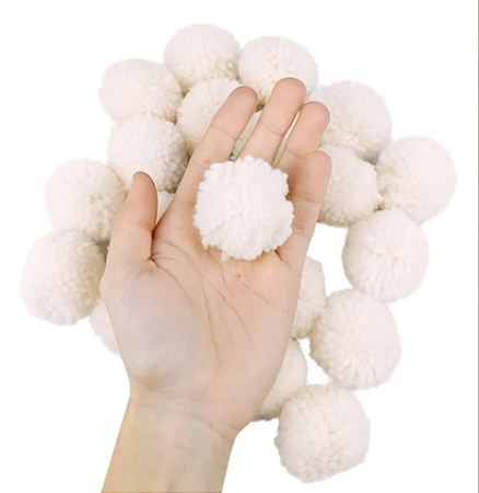 Pom Pom De Lã Fofinho - 50mm - Pct C/50 Unid. COR: NATURAL-296