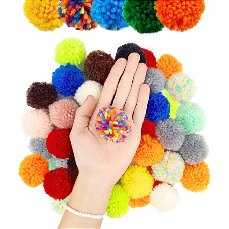 Pom Pom De Lã Fofinho - 50mm - Pct C/50 Unid. COR: MULTICOR-ESCURO