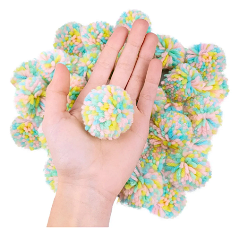 Pom Pom De Lã Fofinho - 50mm - Pct C/50 Unid. COR: MULTICOR-CLARO