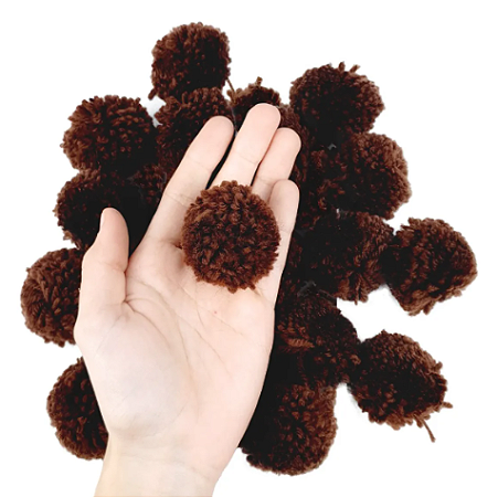 Pom Pom De Lã Fofinho - 50mm - Pct C/50 Unid. COR: MARROM-290