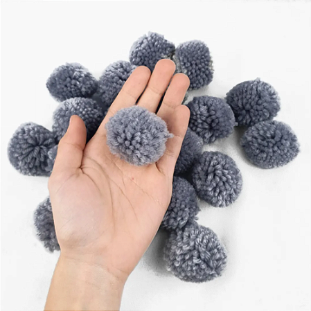 Pom Pom De Lã Fofinho - 50mm - Pct C/50 Unid. COR: CINZA-ESCURO-307