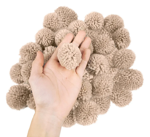 Pom Pom De Lã Fofinho - 50mm - Pct C/50 Unid. COR: BEGE-297