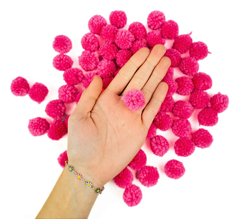 Pom Pom De Lã Fofinho - 25mm - Pct C/100 Unid. COR: PINK-312