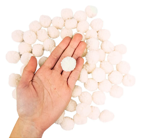 Pom Pom De Lã Fofinho - 25mm - Pct C/100 Unid. COR: NATURAL-296