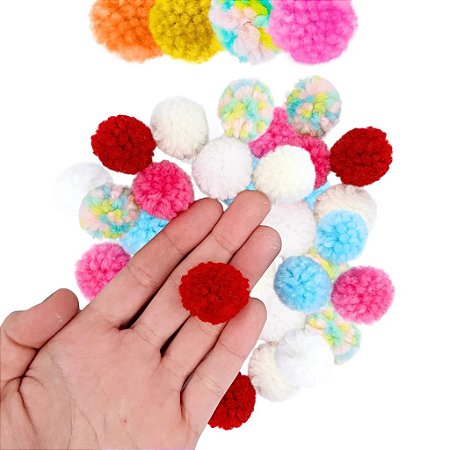 Pom Pom De Lã Fofinho - 25mm - Pct C/100 Unid. COR: MIX-DE-CORES