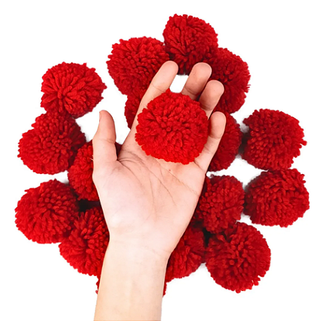 Pom Pom De Lã Fofinho - 60mm - Pct C/50 Unid. COR: VERMELHO-145