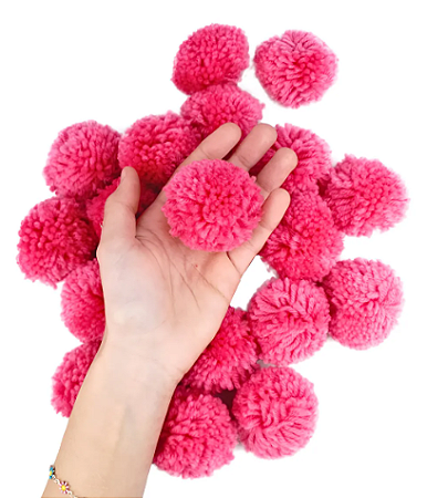 Pom Pom De Lã Fofinho - 60mm - Pct C/50 Unid. COR: PINK-312