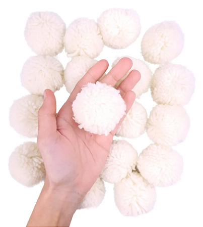 Pom Pom De Lã Fofinho - 60mm - Pct C/50 Unid. COR: NATURAL-296