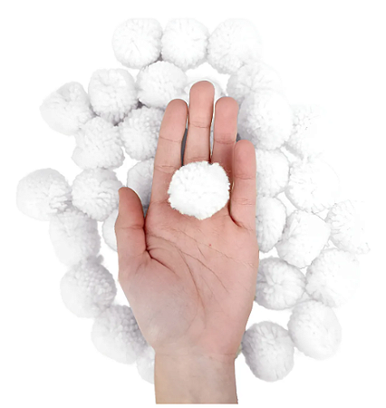 Pom Pom De Lã Fofinho - 40mm - Pct C/50 Unid. COR: BRANCO-101