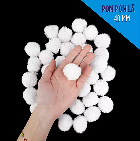 Pom Pom De Lã Fofinho - 40mm - Pct C/50 Unid. COR: BRANCO-101