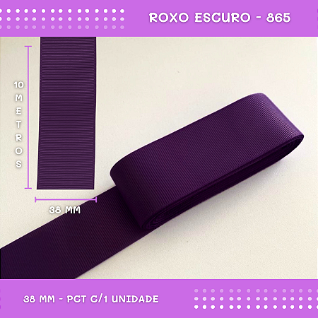 Fita de Gorgurão P/Laços - Nº9 (38mm) - COR:ROXO-ESCURO-865