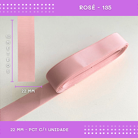 Fita de Gorgurão P/Laços - Nº5 (22mm) - COR:ROSE-135