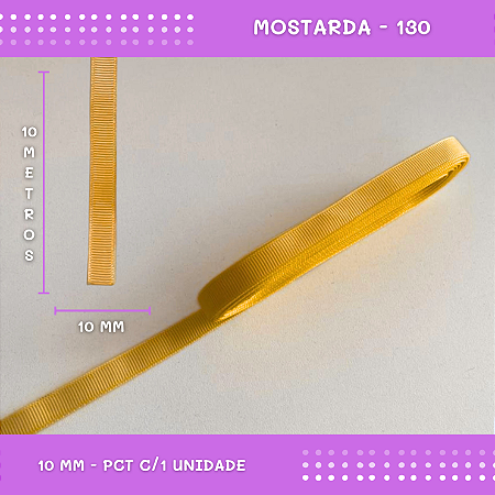 Fita de Gorgurão P/Laços - Nº2 (10mm) - COR:MOSTARDA-130