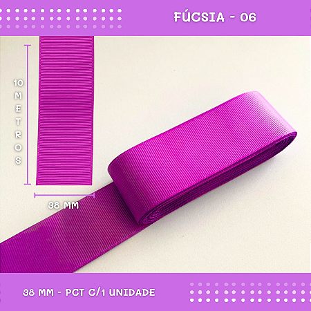 Fita de Gorgurão P/Laços - Nº9 (38mm) - COR:FUCSIA-06