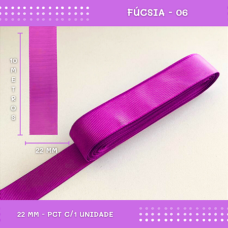 Fita de Gorgurão P/Laços - Nº5 (22mm) - COR:FUCSIA-06