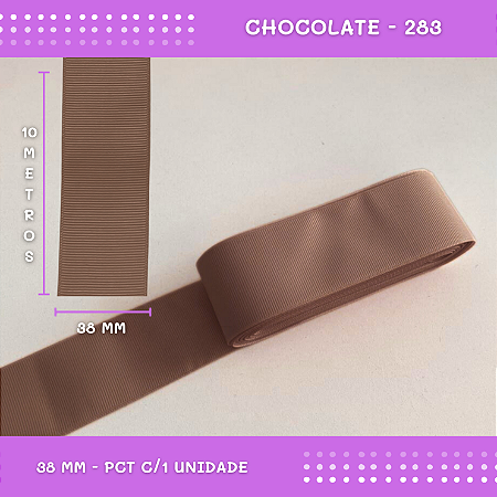 Fita de Gorgurão P/Laços - Nº9 (38mm) - COR:CHOCOLATE-283