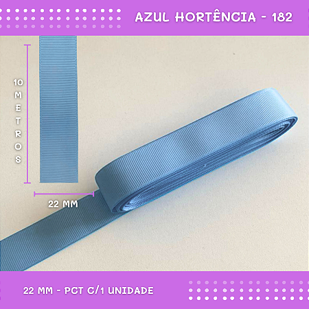 Fita de Gorgurão P/Laços - Nº5 (22mm) - COR:AZUL-HORTENCIA-182