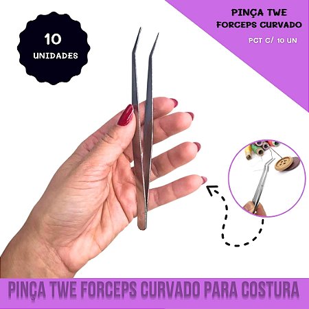 Pinça Forceps Curvado Twe - Costura - Cartela C/ 10 Unidades
