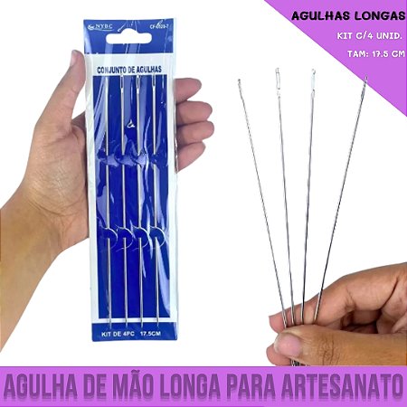 Agulhas De Mão Longas Para Boneca De Pano Artesanato - 4Pçs