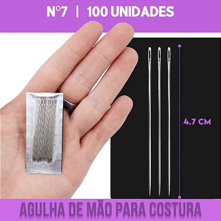 Agulha De Mão - Aço Niquelado - Pct C/100 Unidades Tam:Nº 7