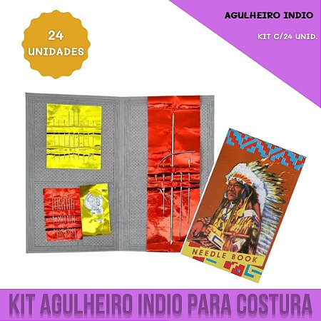 Kit Agulheiro Indio - Cartela C/ 25 Agulhas de Reparo