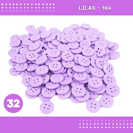 Botão de Camisaria 4 Furos 01485 Tam:32 - Pct c/144 Unid. Cor:LILAS-164