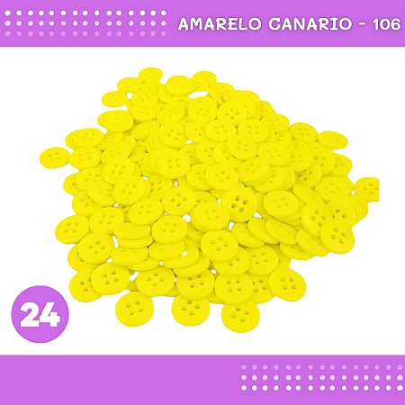 Botão de Camisaria 4 Furos 01485 Tam:24 - Pct c/144 Unid. Cor:AMARELO-CANARIO-106
