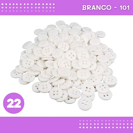 Botão De Camisaria 4 Furos 01485 Tam:22 - Pct C/ 144 Unid. Cor:BRANCO-101