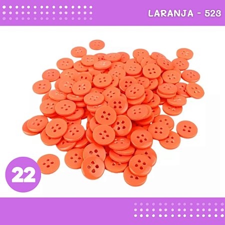 Botão De Camisaria 4 Furos 01485 Tam:22 - Pct C/ 144 Unid. Cor:LARANJA-523