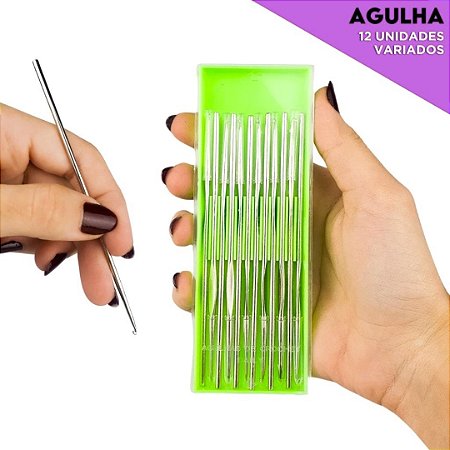Kit Agulhas de Crochê Tulipa - Estojo C/ 12 Unid. Variados
