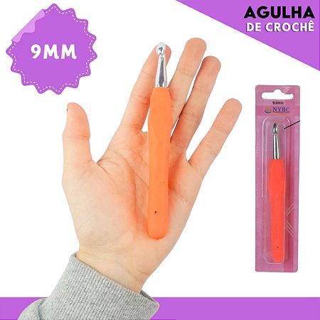 Agulha de Crochê Soft Cabo Emborrachado - Cartela C/1 Unid. Tam:9.0MM