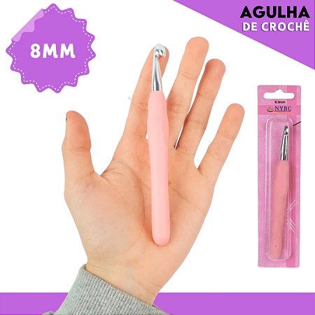 Agulha de Crochê Soft Cabo Emborrachado - Cartela C/1 Unid. Tam:8.0MM