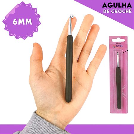 Agulha de Crochê Soft Cabo Emborrachado - Cartela C/1 Unid. Tam:6.0MM