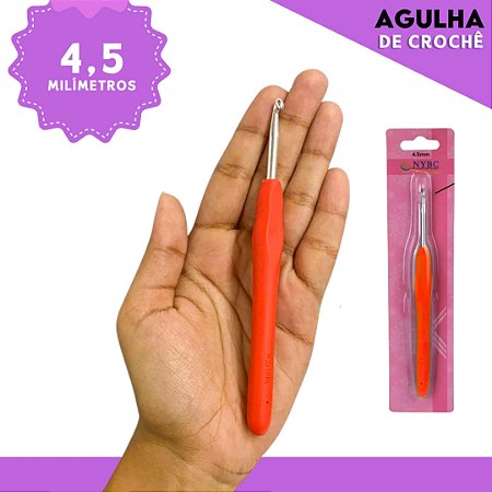 Agulha de Crochê Soft Cabo Emborrachado - Cartela C/1 Unid. Tam:4.5MM