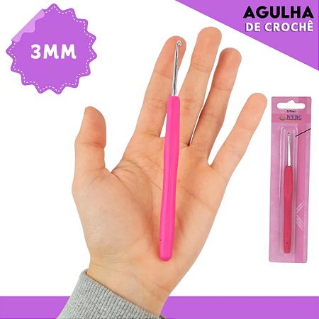 Agulha de Crochê Soft Cabo Emborrachado - Cartela C/1 Unid. Tam:3.0MM