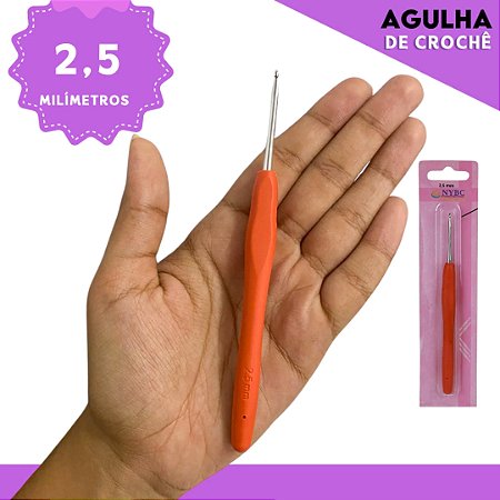 Agulha de Crochê Soft Cabo Emborrachado - Cartela C/1 Unid. Tam:2.5MM