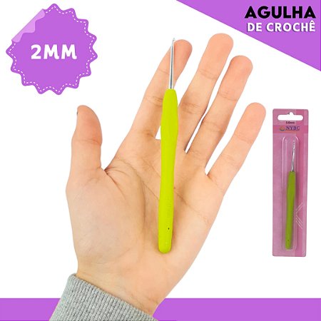 Agulha de Crochê Soft Cabo Emborrachado - Cartela C/1 Unid. Tam:2.0MM