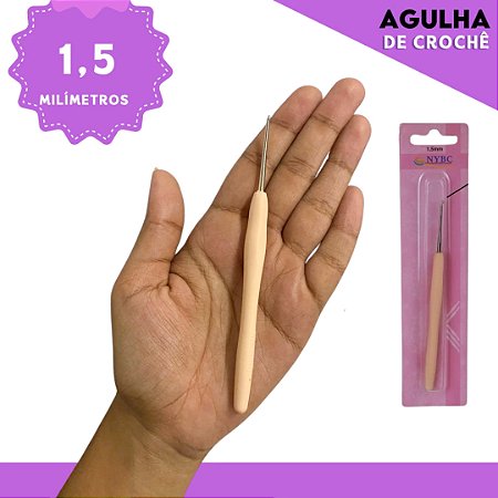 Agulha de Crochê Soft Cabo Emborrachado - Cartela C/1 Unid. Tam:1.5MM