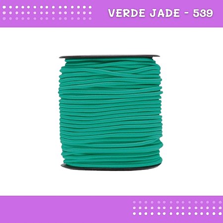Elástico Roliço P/Costura E Artesanato 2.2mm - Rolo C/50 Mts Cor:Verde-Jade-539