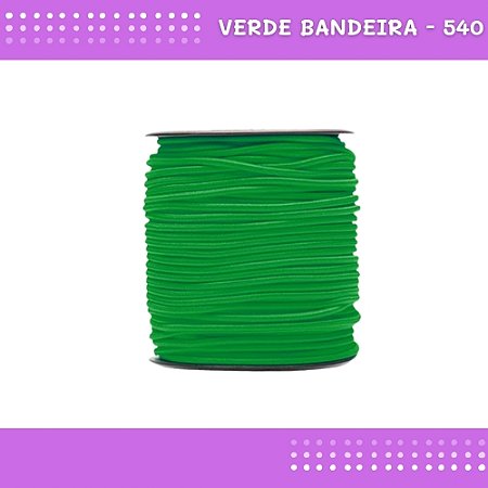 Elástico Roliço P/Costura E Artesanato 2.2mm - Rolo C/50 Mts Cor:Verde-Bandeira-540