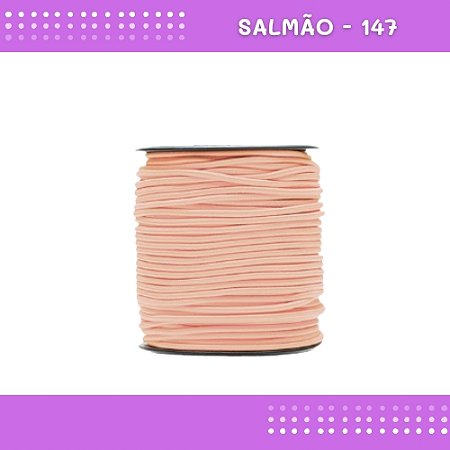 Elástico Roliço P/Costura E Artesanato 2.2mm - Rolo C/50 Mts Cor:Salmao-147