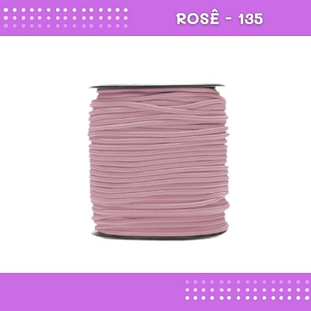Elástico Roliço P/Costura E Artesanato 2.2mm - Rolo C/50 Mts Cor:Rose-135