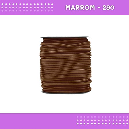 Elástico Roliço P/Costura E Artesanato 2.2mm - Rolo C/50 Mts Cor:Marrom-290