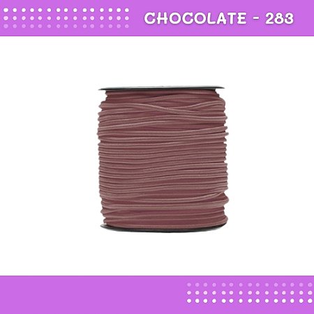Elástico Roliço P/Costura E Artesanato 2.2mm - Rolo C/50 Mts Cor:Chocolate-283