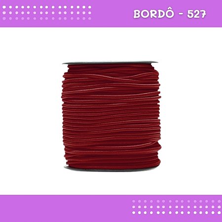 Elástico Roliço P/Costura E Artesanato 2.2mm - Rolo C/50 Mts Cor:Bordo-527