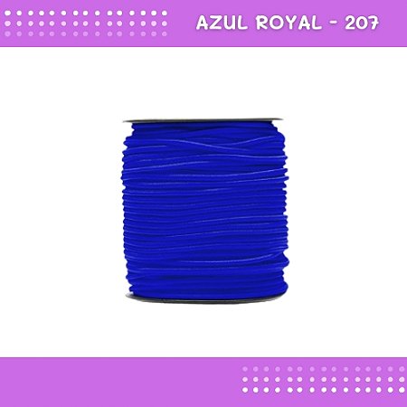 Elástico Roliço P/Costura E Artesanato 2.2mm - Rolo C/50 Mts Cor:Azul-Royal-207