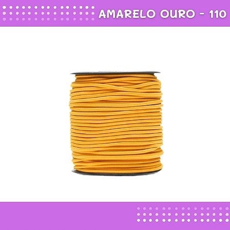 Elástico Roliço P/Costura E Artesanato 2.2mm - Rolo C/50 Mts Cor:Amarelo-Ouro-110
