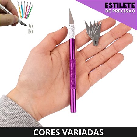 Estilete De Precisão Bisturi Prossicional - Artesanato - C/ 5 Lâminas Extras