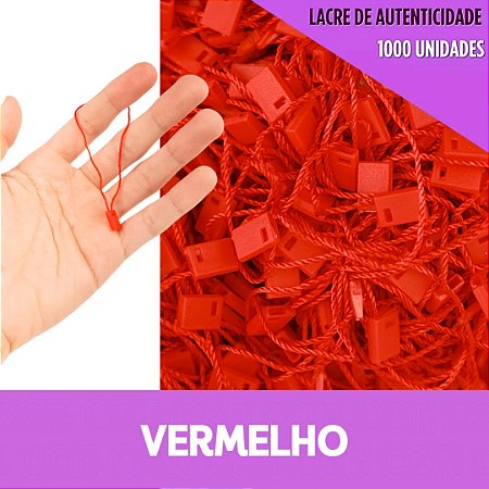 1000 Lacre de Autenticidade Inviolável - 18cm - P/Tag Cor:VERMELHO-145